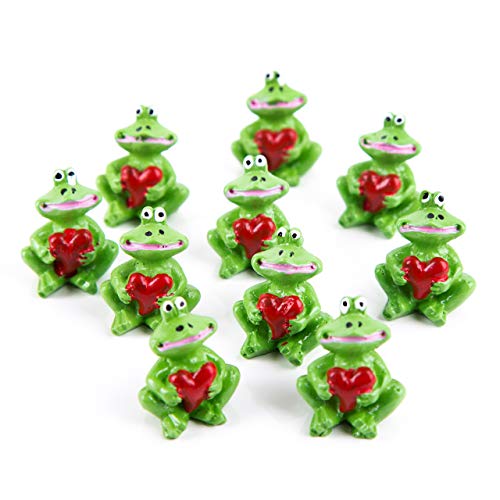 Logbuch-Verlag 10 Mini Frösche 3 cm Froschkönig Figuren mit rotem Herz Glücksbringer Give-Away Silvester Kindergeburtstag von Logbuch-Verlag