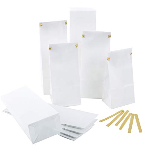 Logbuch-Verlag 10 kleine weiße Papier Beutel Blockbodenbeutel + Clips für Lebensmittel 7 x 4 x 20,5 cm Verpackung Teetüte Gewürze innen beschichtet Logbuch-Verlag 10 kleine weiße Papier Beutel Blockbodenbeutel + Clips für Lebensmittel 7 x 4 x 20,5 cm Verpackung Teetüte Gewürze innen beschichtet von Logbuch-Verlag