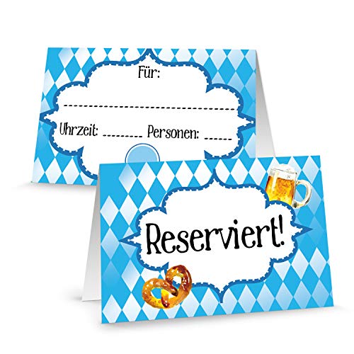 Logbuch-Verlag 100 Reserviert Schilder zum Beschreiben bayerisch Oktoberfest Biergarten blau weiß Logbuch-Verlag 100 Reserviert Schilder zum Beschreiben bayerisch Oktoberfest Biergarten blau weiß von Logbuch-Verlag