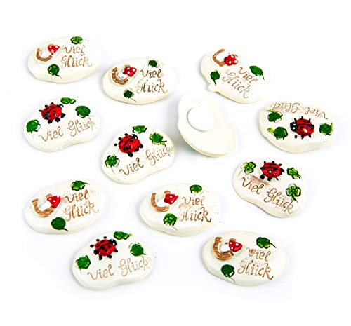 Logbuch-Verlag 12 Viel Glück Glückssteine Mini Glücksbringer 3 cm mit Klebepunkt Glückssymbol kleines Geschenk Silvester Logbuch-Verlag 12 Viel Glück Glückssteine Mini Glücksbringer 3 cm mit Klebepunkt Glückssymbol kleines Geschenk Silvester von Logbuch-Verlag