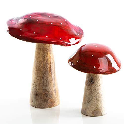 Logbuch-Verlag 2 Fliegenpilz Pilze Deko 18 cm + 13 cm aus Holz emailliert rot weiß gepunktet Dekopilz zum Hinstellen Herbstdeko Logbuch-Verlag 2 Fliegenpilz Pilze Deko 18 cm + 13 cm aus Holz emailliert rot weiß gepunktet Dekopilz zum Hinstellen Herbstdeko von Logbuch-Verlag