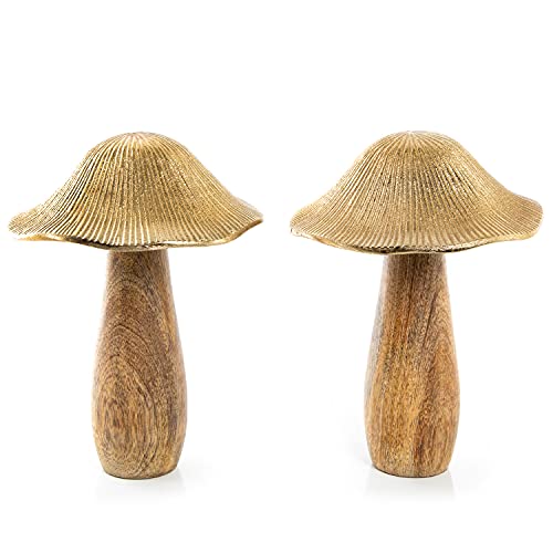 Logbuch-Verlag 2 Pilz Figuren Holz Metall braun Gold 16 cm Herbstdeko zum Hinstellen Weihnachten Herbst Deko Logbuch-Verlag 2 Pilz Figuren Holz Metall braun Gold 16 cm Herbstdeko zum Hinstellen Weihnachten Herbst Deko von Logbuch-Verlag