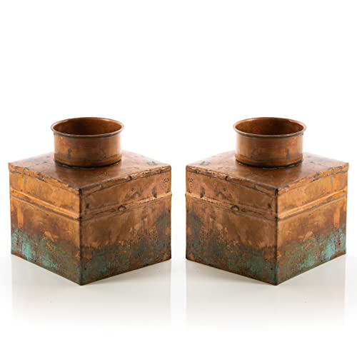 Logbuch-Verlag 2 Vintage Teelichthalter Geschenk Geburtstag Kerzenhalter aus Blech Rostbraun Bronze für Teelichter 8 cm Logbuch-Verlag 2 Vintage Teelichthalter Geschenk Geburtstag Kerzenhalter aus Blech Rostbraun Bronze für Teelichter 8 cm von Logbuch-Verlag