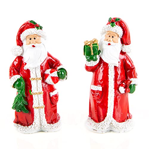 Logbuch-Verlag 2 kleine Nikolaus Figuren Weihnachtsmann Miniatur rot weiß grün 7 cm Mini Nikolausgeschenk von Logbuch-Verlag