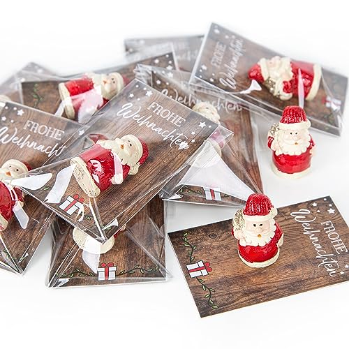 Logbuch-Verlag 20 kleine Geschenke - Mini Weihnachtsmann Figuren mit Karte Frohe Weihnachten - Give-Away Mitgebsel Kundengeschenk Glücksbringer von Logbuch-Verlag