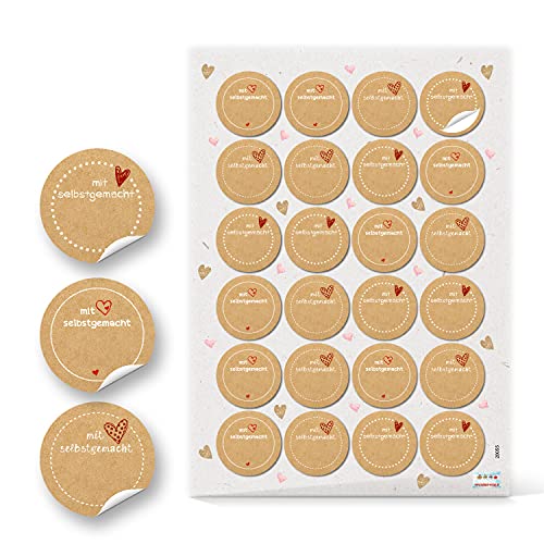 Logbuch-Verlag 24 Aufkleber rund MIT LIEBE Herz selbstgemacht 4 cm Marmeladen Etiketten Glas Dose selbstklebend Etiketten Logbuch-Verlag 24 Aufkleber rund MIT LIEBE Herz selbstgemacht 4 cm Marmeladen Etiketten Glas Dose selbstklebend Etiketten von Logbuch-Verlag