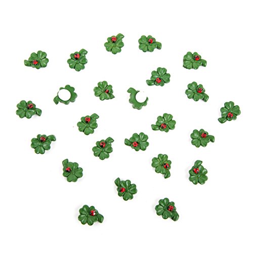 Logbuch-Verlag 24 mini Kleeblätter kleine Glücksbringer Glücksklee Tischdeko Feste Hochzeit Silvester 1,5 cm von Logbuch-Verlag
