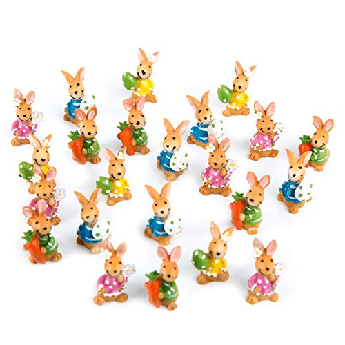 Logbuch-Verlag 24 Mini Osterhasen 2,5 cm Hasen Figuren als kleines Geschenk Osterdeko Kleinigkeit Kinder Kollegen von Logbuch-Verlag