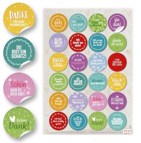 Logbuch-Verlag 24 Sprüche Aufkleber Geburtstag Liebe Sprüchesticker bunt zum Basteln & Verzieren Ø 4 cm von Logbuch-Verlag