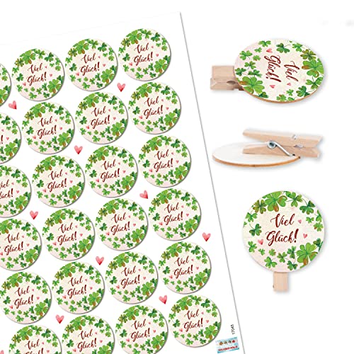 Logbuch-Verlag 24 Viel Glück Kleeblatt Silvester Abitur Prüfung Glücksbringer Klammer aus Holz 4,5 cm Dekoklammer Logbuch-Verlag 24 Viel Glück Kleeblatt Silvester Abitur Prüfung Glücksbringer Klammer aus Holz 4,5 cm Dekoklammer von Logbuch-Verlag