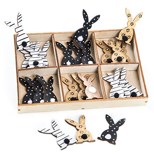 Logbuch-Verlag 24 kleine Hasen Holz Osterhasen 4 cm flach Tischdeko Ostern Deko schwarz weiß gold Osterbrunch Give-Away Logbuch-Verlag 24 kleine Hasen Holz Osterhasen 4 cm flach Tischdeko Ostern Deko schwarz weiß gold Osterbrunch Give-Away von Logbuch-Verlag