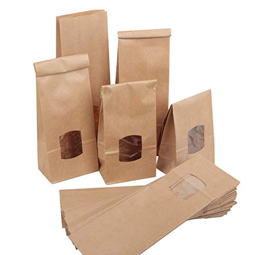 Logbuch-Verlag 25 Blockbodenbeutel mit Fenster Sichtfensterbeutel für Kekse Plätzchen Nudeln Tee Verpackung für Lebensmittel 10,5 x 6,5 x 29 cm Logbuch-Verlag 25 Blockbodenbeutel mit Fenster Sichtfensterbeutel für Kekse Plätzchen Nudeln Tee Verpackung für Lebensmittel 10,5 x 6,5 x 29 cm von Logbuch-Verlag