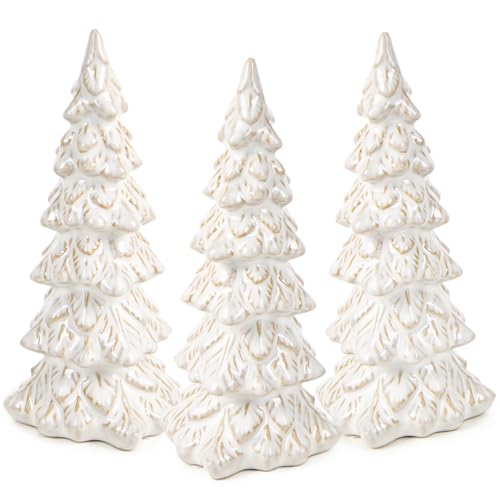 Logbuch-Verlag 3 Bäume Deko Weihnachtsbäume zum Hinstellen weiß Creme beige 15 cm edel festlich Steinzeug Logbuch-Verlag 3 Bäume Deko Weihnachtsbäume zum Hinstellen weiß Creme beige 15 cm edel festlich Steinzeug von Logbuch-Verlag