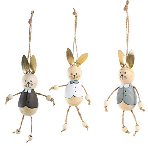 Logbuch-Verlag 3 Hasen Osteranhänger Holz Osterdeko zum Aufhängen 10 cm kleines Geschenk Osterhasen Logbuch-Verlag 3 Hasen Osteranhänger Holz Osterdeko zum Aufhängen 10 cm kleines Geschenk Osterhasen von Logbuch-Verlag