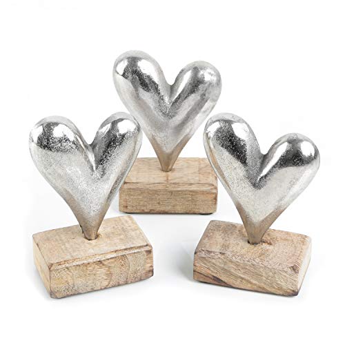 Logbuch-Verlag 3 Herzen Metall & Holz Metallherzen Symbol Geschenk Valentinstag Hochzeit Geburtstag Liebe Silber 13 cm Logbuch-Verlag 3 Herzen Metall & Holz Metallherzen Symbol Geschenk Valentinstag Hochzeit Geburtstag Liebe Silber 13 cm von Logbuch-Verlag
