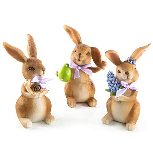 Logbuch-Verlag 3 kleine Osterhasen Figuren 8 cm Osterdeko Hasen zum Hinstellen kleines Ostergeschenk von Logbuch-Verlag