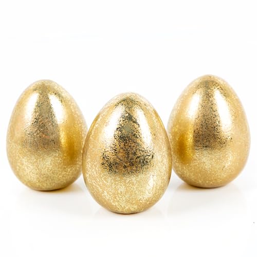 Logbuch-Verlag 3 kleine goldene Ostereier Eier aus Keramik goldfarben glänzend Osterdekoration Tischdeko Ostern 8 cm Logbuch-Verlag 3 kleine goldene Ostereier Eier aus Keramik goldfarben glänzend Osterdekoration Tischdeko Ostern 8 cm von Logbuch-Verlag