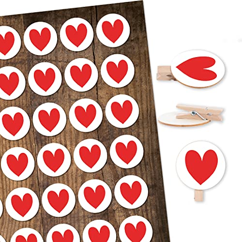 Logbuch-Verlag 35 Holzklammern + Herz Aufkleber rot weiß Clip Klammer Gastgeschenk Give-Away Hochzeit Herzdeko Logbuch-Verlag 35 Holzklammern + Herz Aufkleber rot weiß Clip Klammer Gastgeschenk Give-Away Hochzeit Herzdeko von Logbuch-Verlag