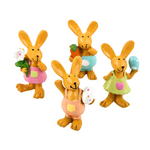 Logbuch-Verlag 4 Bunte Mini Osterhasen Hasen Figuren braun 5,5 cm Ostern Dekoration Give-Away von Logbuch-Verlag