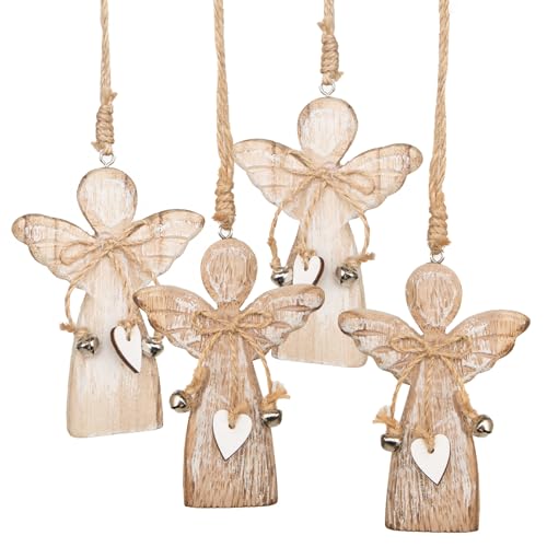 Logbuch-Verlag 4 Holz Engel zum Aufhängen Schutzengel Weihnachten Christbaumanhänger Natur braun mit Herz 10,5 cm Logbuch-Verlag 4 Holz Engel zum Aufhängen Schutzengel Weihnachten Christbaumanhänger Natur braun mit Herz 10,5 cm von Logbuch-Verlag