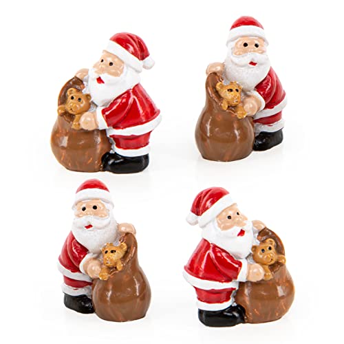 Logbuch-Verlag 4 Mini Nikolaus Figuren mit Teddybär kleine Weihnachtsmänner Santa Nikolausgeschenk für Kinder, Kollegen, Mitarbeiter 3 cm von Logbuch-Verlag