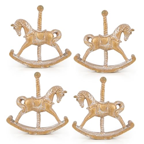 Logbuch-Verlag 4 Nostalgie Schaukelpferde Figuren Vintage Karussellpferd antik-Gold Weihnachtsfigur kleines Geschenk Weihnachten 10 cm Logbuch-Verlag 4 Nostalgie Schaukelpferde Figuren Vintage Karussellpferd antik-Gold Weihnachtsfigur kleines Geschenk Weihnachten 10 cm von Logbuch-Verlag