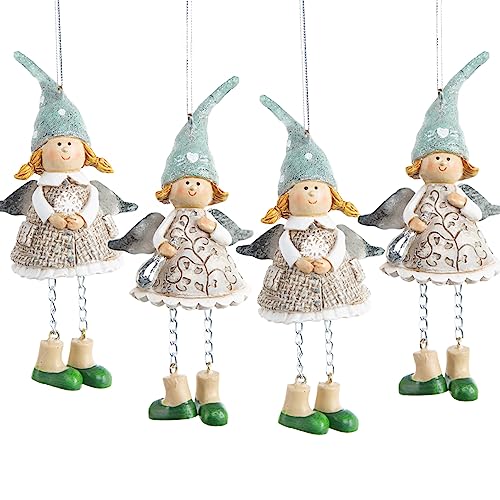 Logbuch-Verlag 4 Weihnachtsanhänger Engel Fee Elfe Weihnachten Geschenk Christbaumanhänger blau grau 13 cm Logbuch-Verlag 4 Weihnachtsanhänger Engel Fee Elfe Weihnachten Geschenk Christbaumanhänger blau grau 13 cm von Logbuch-Verlag