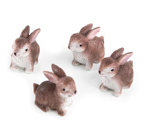 Logbuch-Verlag 4 kleine Osterhasen Hasen Figuren 4 cm Ostern Deko Geschenk Mini Ostergeschenk Kinder Kollegen von Logbuch-Verlag