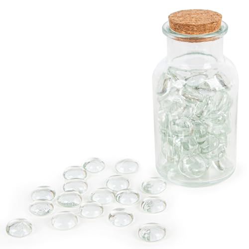 Logbuch-Verlag 400 g Dekosteine aus Glas mini Steine zum Basteln Glasnuggets Glassteine klar transparent 2 cm von Logbuch-Verlag