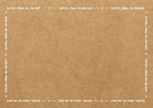 Logbuch-Verlag 50 Tischsets aus Papier SCHÖN DASS DU DA BIST braun weiß - Platzdeckchen Platzsets DIN A3 Kraftpapier-Optik glänzend von Logbuch-Verlag