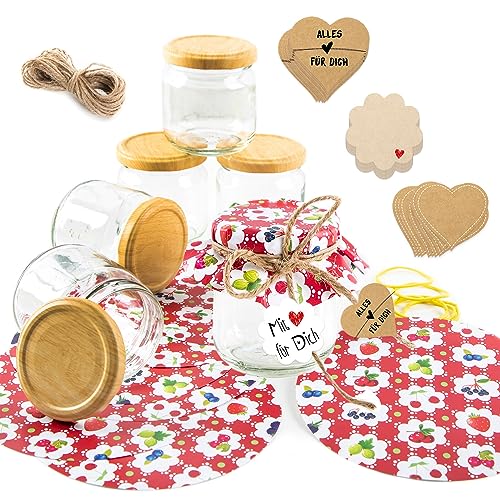 Logbuch-Verlag 6 Marmeladengläser mit Aufkleber zum Verzieren Gläser klein Weihnachten Verpackung Gewürze Salz Einmachgläser Logbuch-Verlag 6 Marmeladengläser mit Aufkleber zum Verzieren Gläser klein Weihnachten Verpackung Gewürze Salz Einmachgläser von Logbuch-Verlag