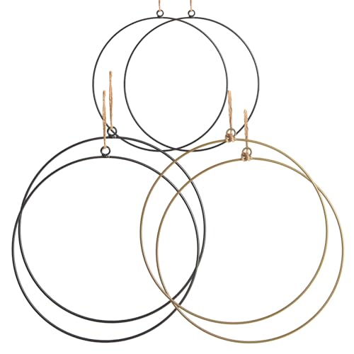 Logbuch-Verlag 6 Metallringe zum Basteln 20-28 cm Gold schwarz Loop Bastelringe zum Dekorieren von Logbuch-Verlag