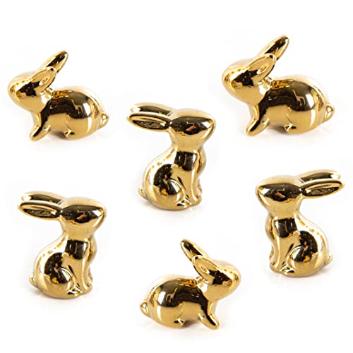 Logbuch-Verlag kleine Osterhasen-Figuren, 6er Set: Goldene Mini-Hasen Osterdeko, Osterschmuck für Tischdeko, Geschenke und Osterfest, Hochwertige Deko-Figuren aus Porzellan, Indoor, 4 cm Logbuch-Verlag kleine Osterhasen-Figuren, 6er Set: Goldene Mini-Hasen Osterdeko, Osterschmuck für Tischdeko, Geschenke und Osterfest, Hochwertige Deko-Figuren aus Porzellan, Indoor, 4 cm von Logbuch-Verlag