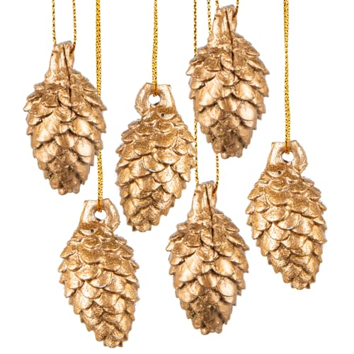 Logbuch-Verlag 6 goldene Zapfen Lärchen Baumzapfen Weihnachten Baumschmuck zum Aufhängen 5 cm Logbuch-Verlag 6 goldene Zapfen Lärchen Baumzapfen Weihnachten Baumschmuck zum Aufhängen 5 cm von Logbuch-Verlag