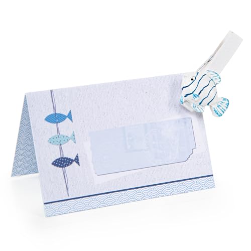 Logbuch-Verlag 6 weiße Tischkarten mit Fische Klammer als Tischdeko Namensschild maritime Tischdeko für Feste Kommunion Taufe Geburtstag sommerlich Logbuch-Verlag 6 weiße Tischkarten mit Fische Klammer als Tischdeko Namensschild maritime Tischdeko für Feste Kommunion Taufe Geburtstag sommerlich von Logbuch-Verlag