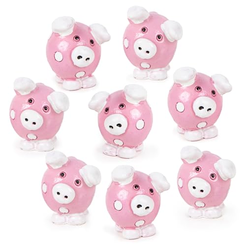 Logbuch-Verlag 8 mini Glücksschweinchen rosa weiß kleine Glücksbringer Geschenke für Kunden, Kollegen & Freunde 3 cm von Logbuch-Verlag