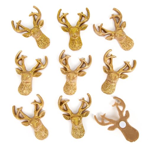 Logbuch-Verlag 9 goldene Hirschköpfe Deko 7 cm mit Klebepunkt Weihnachten und Herbst Geweih Hirsch Logbuch-Verlag 9 goldene Hirschköpfe Deko 7 cm mit Klebepunkt Weihnachten und Herbst Geweih Hirsch von Logbuch-Verlag