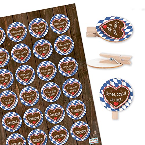 Logbuch-Verlag 96 Aufkleber bayerische Sprüche + 96 Holzklammern mit runder Scheibe Bayern Oktoberfest Deko Set blau weiß rot Partydeko Wiesn Geschenk Logbuch-Verlag 96 Aufkleber bayerische Sprüche + 96 Holzklammern mit runder Scheibe Bayern Oktoberfest Deko Set blau weiß rot Partydeko Wiesn Geschenk von Logbuch-Verlag