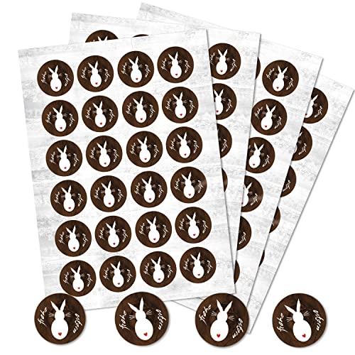 Logbuch-Verlag 96 runde Frohe Ostern Osterhase Hase Aufkleber Deko rund Sticker Geschenketikett 4 cm rund von Logbuch-Verlag