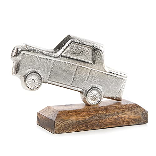 Logbuch-Verlag Auto Deko Metall Oldtimer Sportwagen Skulptur silberfarben 17 cm Geschenk Mann Führerschein Geburtstag von Logbuch-Verlag