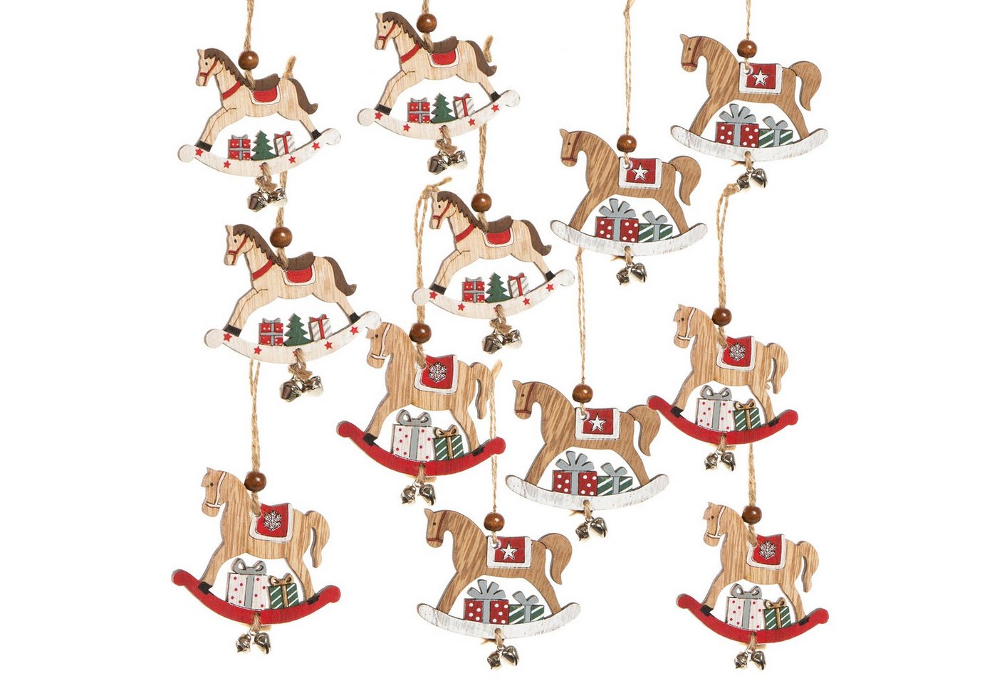 Logbuch-Verlag Baumbehang 12 Vintage Weihnachtsanhänger - Schaukelpferde mit Schnur zum Logbuch-Verlag Baumbehang 12 Vintage Weihnachtsanhänger - Schaukelpferde mit Schnur zum von Logbuch-Verlag