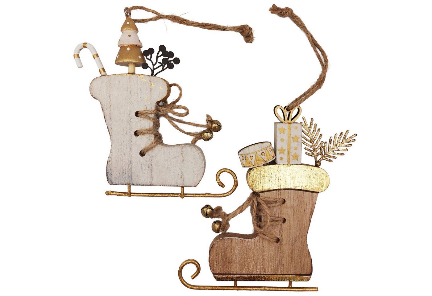Logbuch-Verlag Dekofigur 2er-Set Weihnachtsanhänger Schlittschuhe aus Holz und Metall, 12–13 Logbuch-Verlag Dekofigur 2er-Set Weihnachtsanhänger Schlittschuhe aus Holz und Metall, 12–13 von Logbuch-Verlag