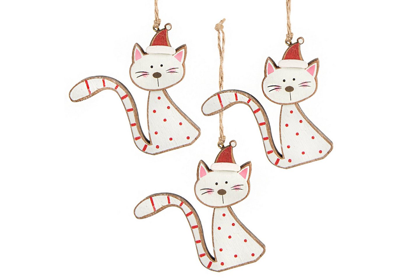 Logbuch-Verlag Baumbehang 3 Katzen Weihnachtsanhänger rot weiß mit Schnur 7 cm für Logbuch-Verlag Baumbehang 3 Katzen Weihnachtsanhänger rot weiß mit Schnur 7 cm für von Logbuch-Verlag