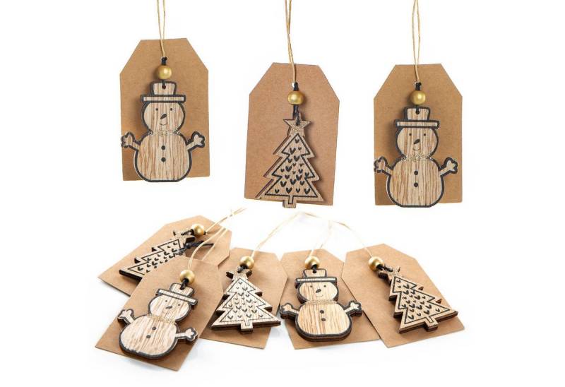 Logbuch-Verlag Dekofigur 8 Weihnachtsgeschenkanhänger aus Papier mit Holzdeko natur schwarz Logbuch-Verlag Dekofigur 8 Weihnachtsgeschenkanhänger aus Papier mit Holzdeko natur schwarz von Logbuch-Verlag