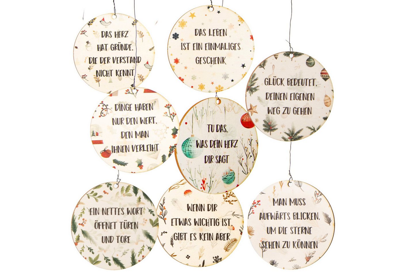 Logbuch-Verlag Baumbehang 8 Weihnachtskugeln aus Holz mit Sprüchen Ø 8 cm flache Logbuch-Verlag Baumbehang 8 Weihnachtskugeln aus Holz mit Sprüchen Ø 8 cm flache von Logbuch-Verlag