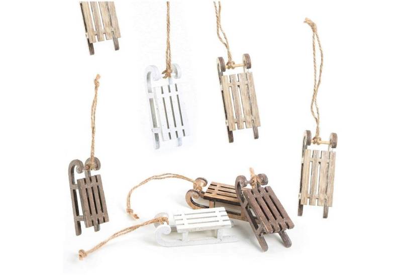 Logbuch-Verlag Dekofigur 8 kleine Schlitten mit Schnur zum Aufhängen braun weiß Natur Logbuch-Verlag Dekofigur 8 kleine Schlitten mit Schnur zum Aufhängen braun weiß Natur von Logbuch-Verlag