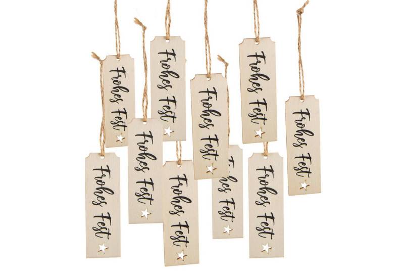 Logbuch-Verlag Baumbehang Frohes Fest Text Weihnachtsanhänger aus Holz Weihnachtsgeschenk von Logbuch-Verlag