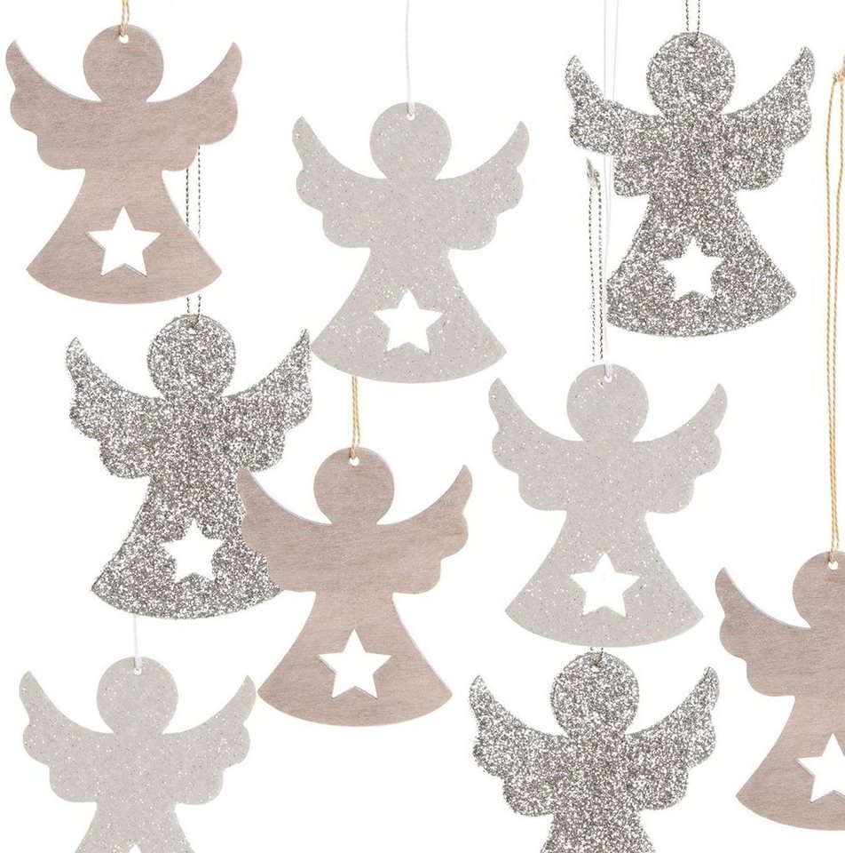 Logbuch-Verlag Baumbehang Glitzernde Weihnachtsanhänger aus Holz Logbuch-Verlag Baumbehang Glitzernde Weihnachtsanhänger aus Holz von Logbuch-Verlag