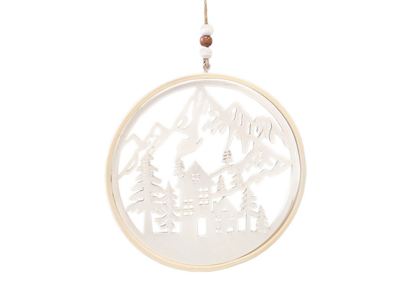 Logbuch-Verlag Dekofigur Holz-Dekoring Winterbild Häuser & Berge 15,5 cm Natur-weiß – Fenster- Logbuch-Verlag Dekofigur Holz-Dekoring Winterbild Häuser & Berge 15,5 cm Natur-weiß – Fenster- von Logbuch-Verlag