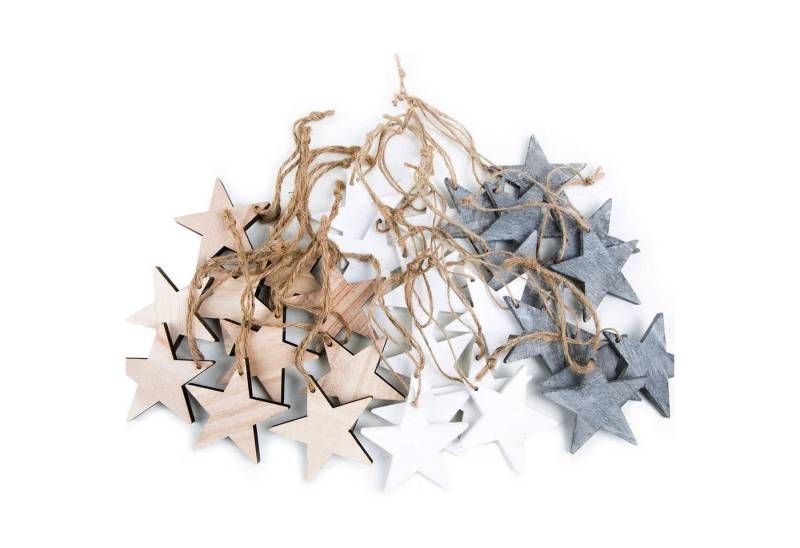 Logbuch-Verlag Dekofigur Weihnachtsanhänger Set: 60 Holzsterne 7 cm grau + weiß + braun Logbuch-Verlag Dekofigur Weihnachtsanhänger Set: 60 Holzsterne 7 cm grau + weiß + braun von Logbuch-Verlag